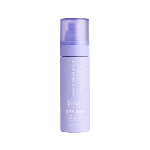 Naked Sundays SPF 50 Hydrating Glow Sunscreen Mist for Face, SPF Setting...