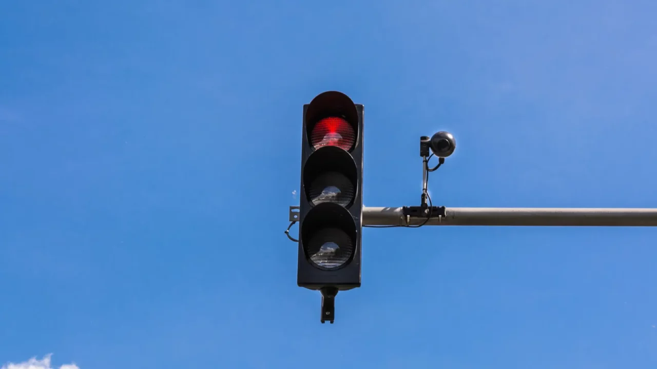 traffic light and a surveillance camera