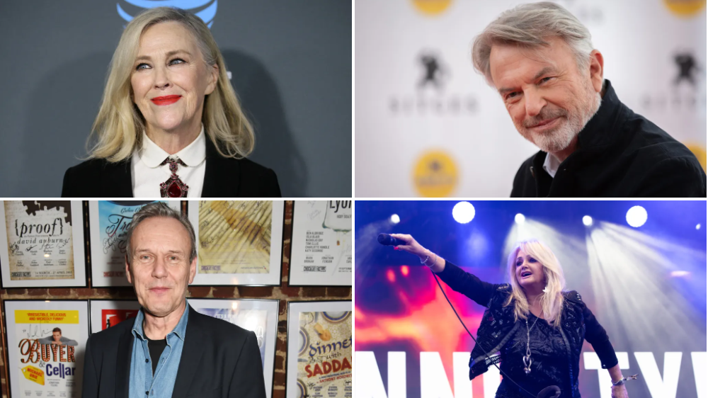Composite image of Catherine O'Hara, Sam Neill, Anthony Head and Bonnie Tyler