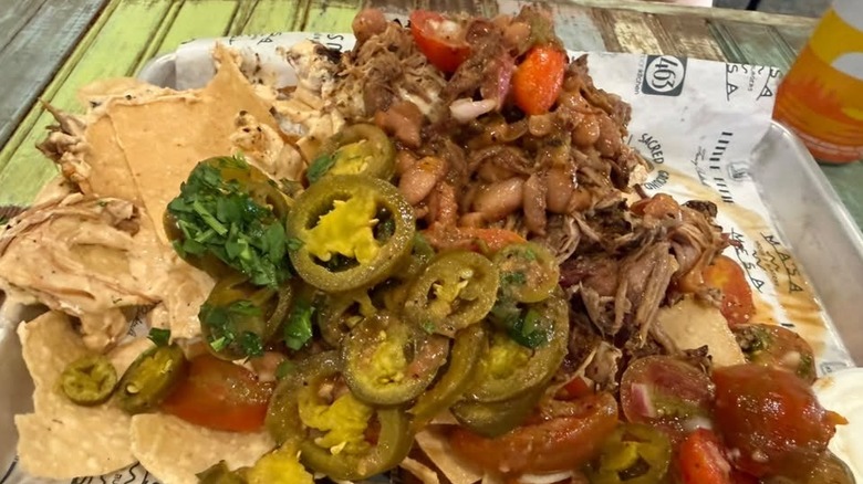 Brisket nachos at Sacred Ground