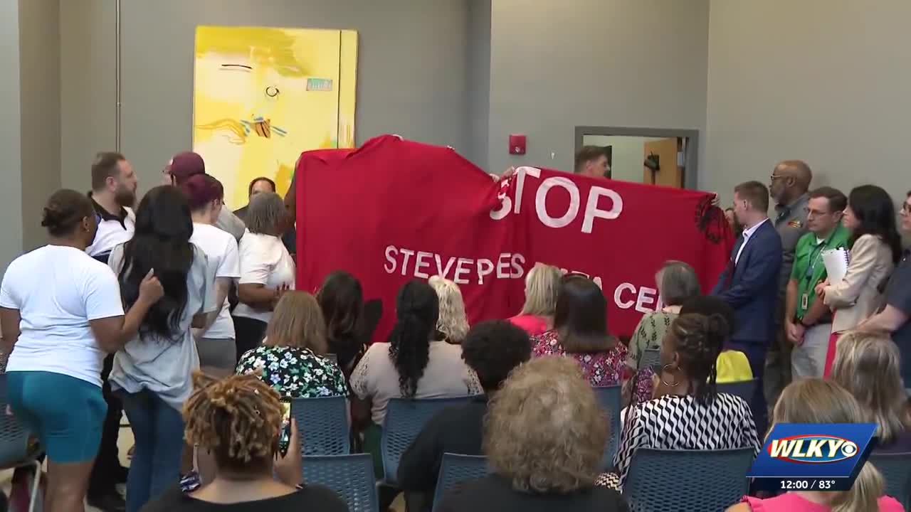 Data center protesters interrupt Louisville mayor's news conference