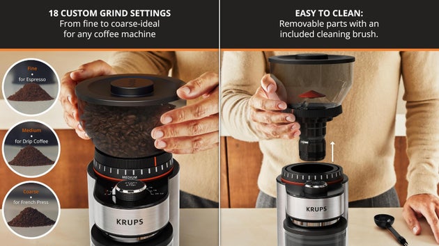 The grinder comes apart for easy cleaning between uses.