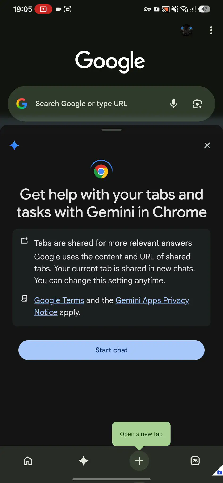 Google Chrome Android Gemini AI button bottom bar redesign update (2)