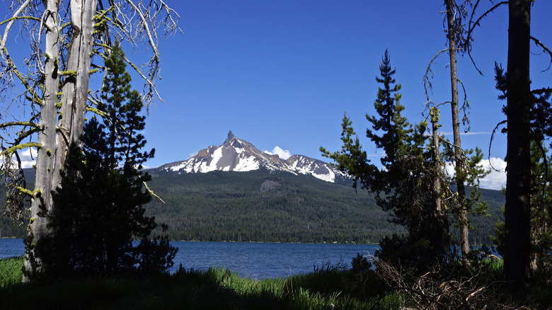 Mount Thielsen presiding over Diamond Lake in Southern Oregon's Cascade Range