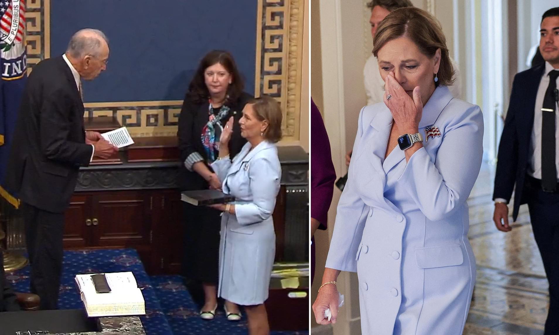 Lindsey Graham's teary-eyed sister is sworn in to fill her beloved brother's Senate seat