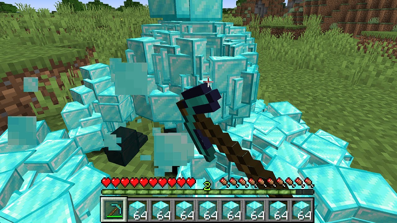 Minecraft but item drops multiply every second