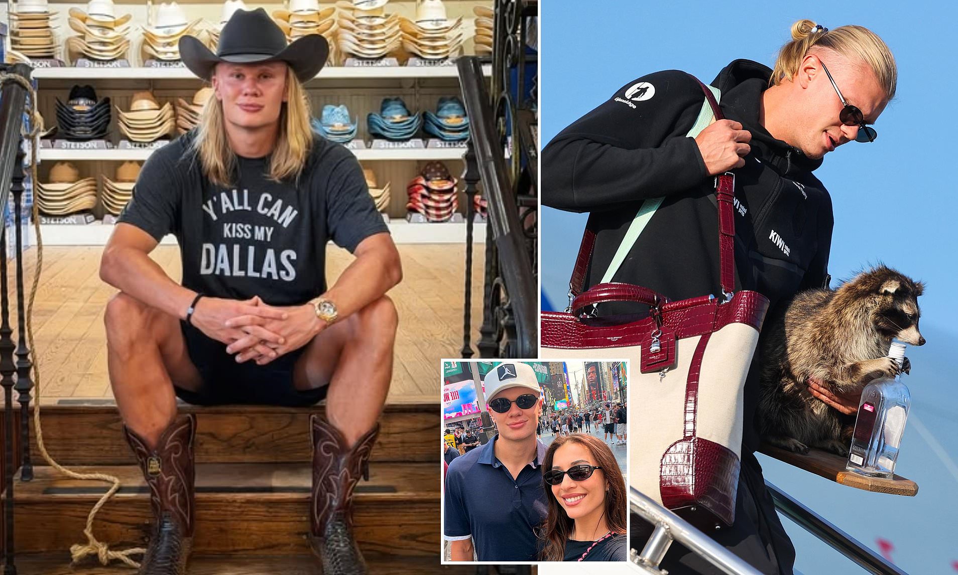 Inside Erling Haaland's $10k Texas shopping spree: Shots of bourbon, line dancing and a $750 raccoon