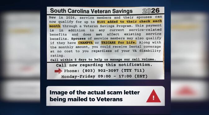 VA warns veterans of postcard scam promising extra monthly benefits
