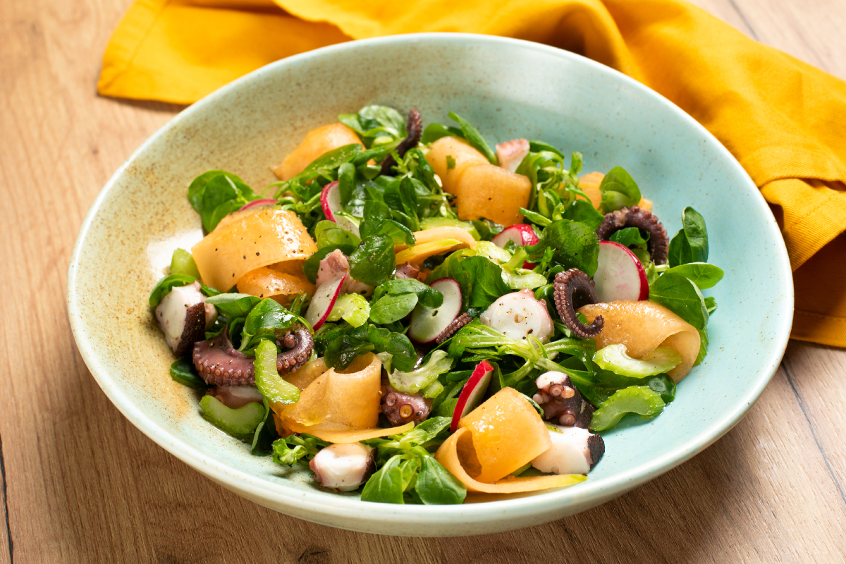 Octopus and melon salad