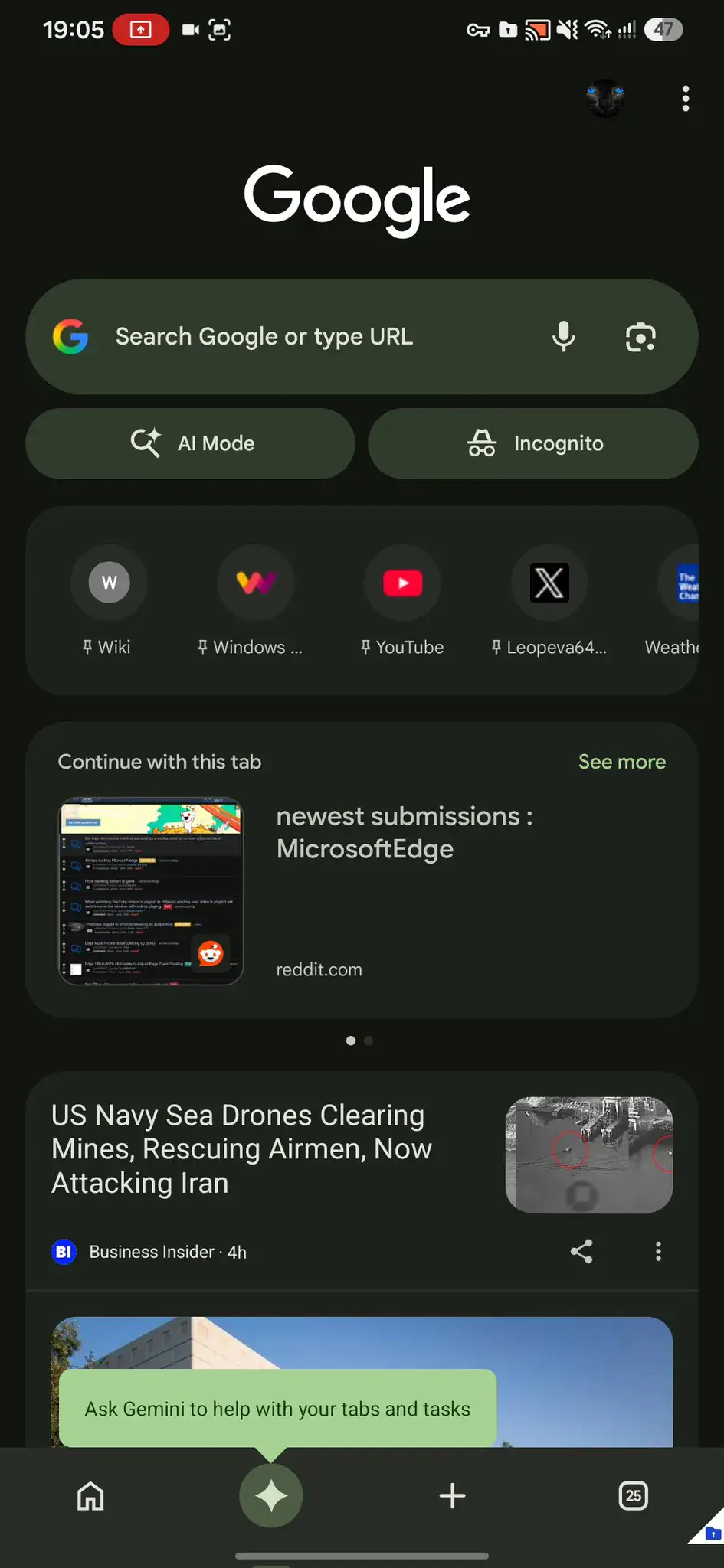 Google Chrome Android Gemini AI button bottom bar redesign update (3)