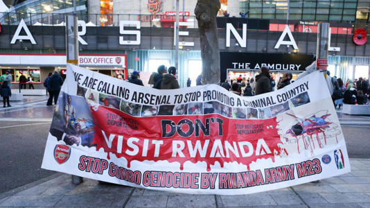 Arsenal's sleeve sponsorship with Visit Rwanda previously led to protests
