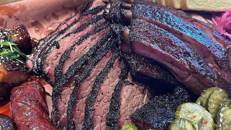 Platter of brisket at Moo's