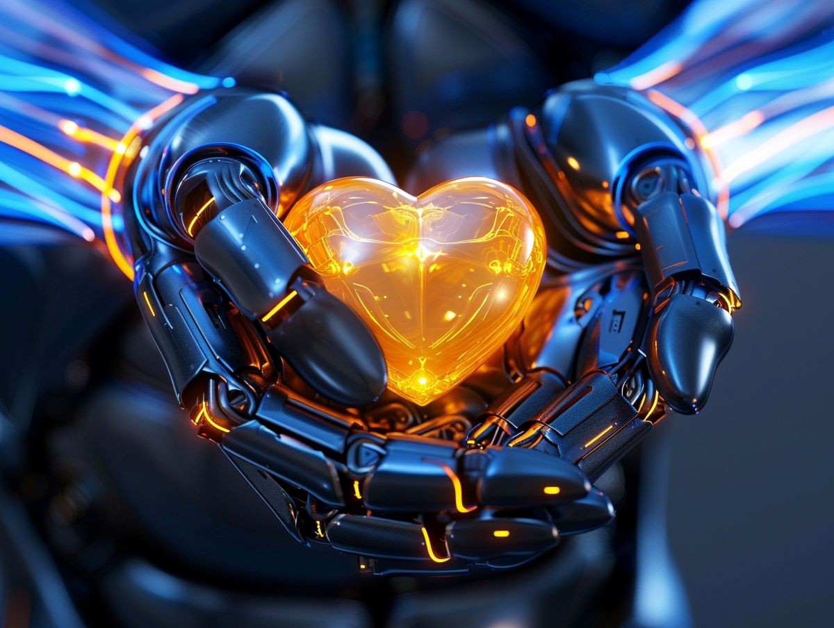 Robot holding a heart
