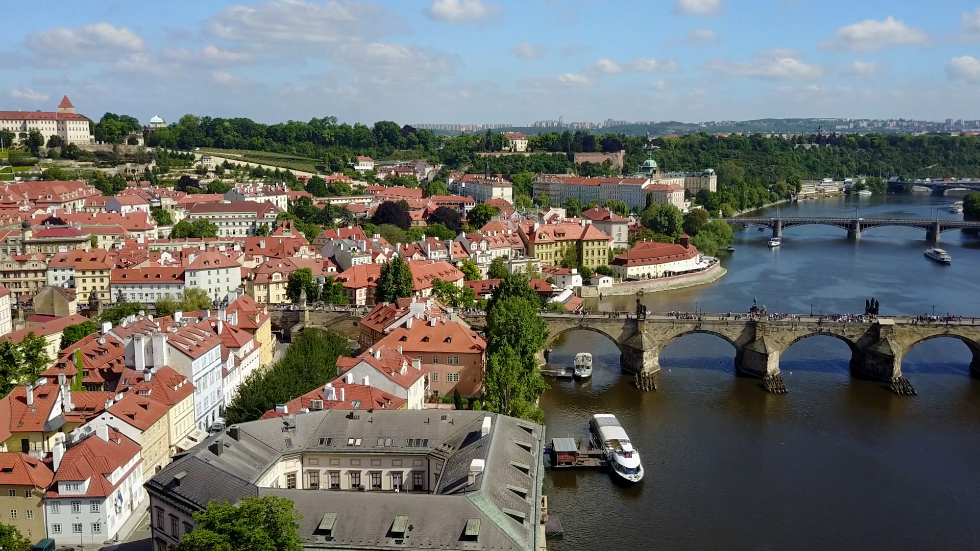 A cinematic journey over historic Prague, Czech Republic