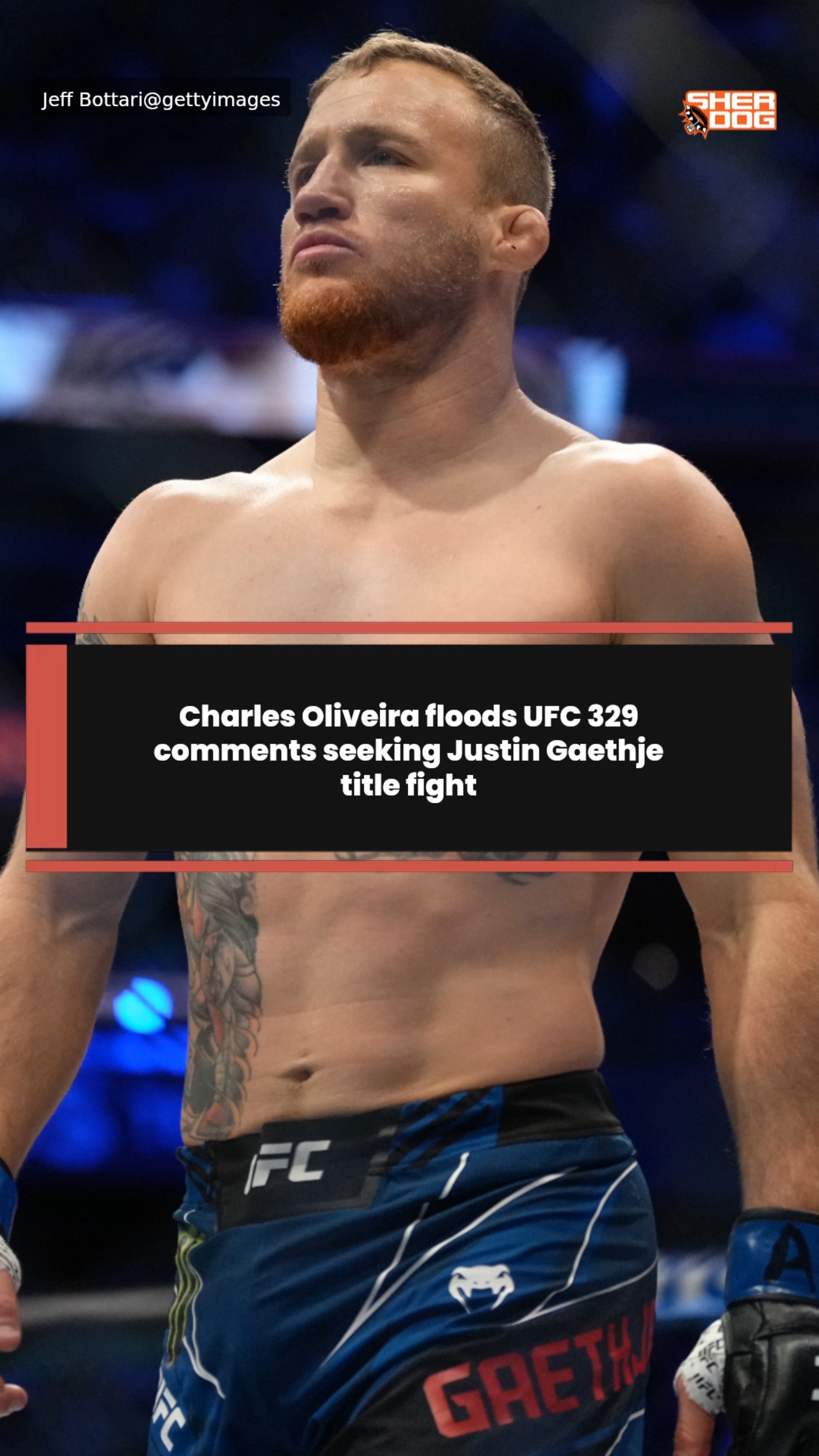 Charles Oliveira floods UFC 329 comments seeking Justin Gaethje title fight