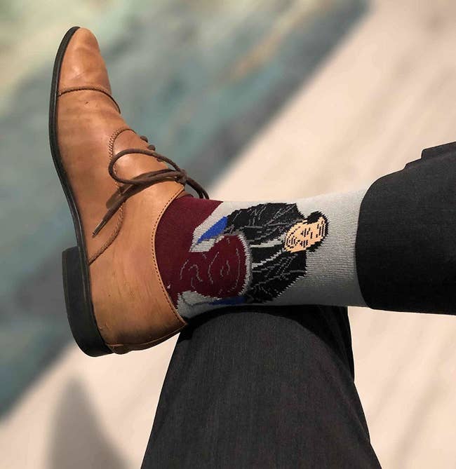 socks with kevin spilling chili on them