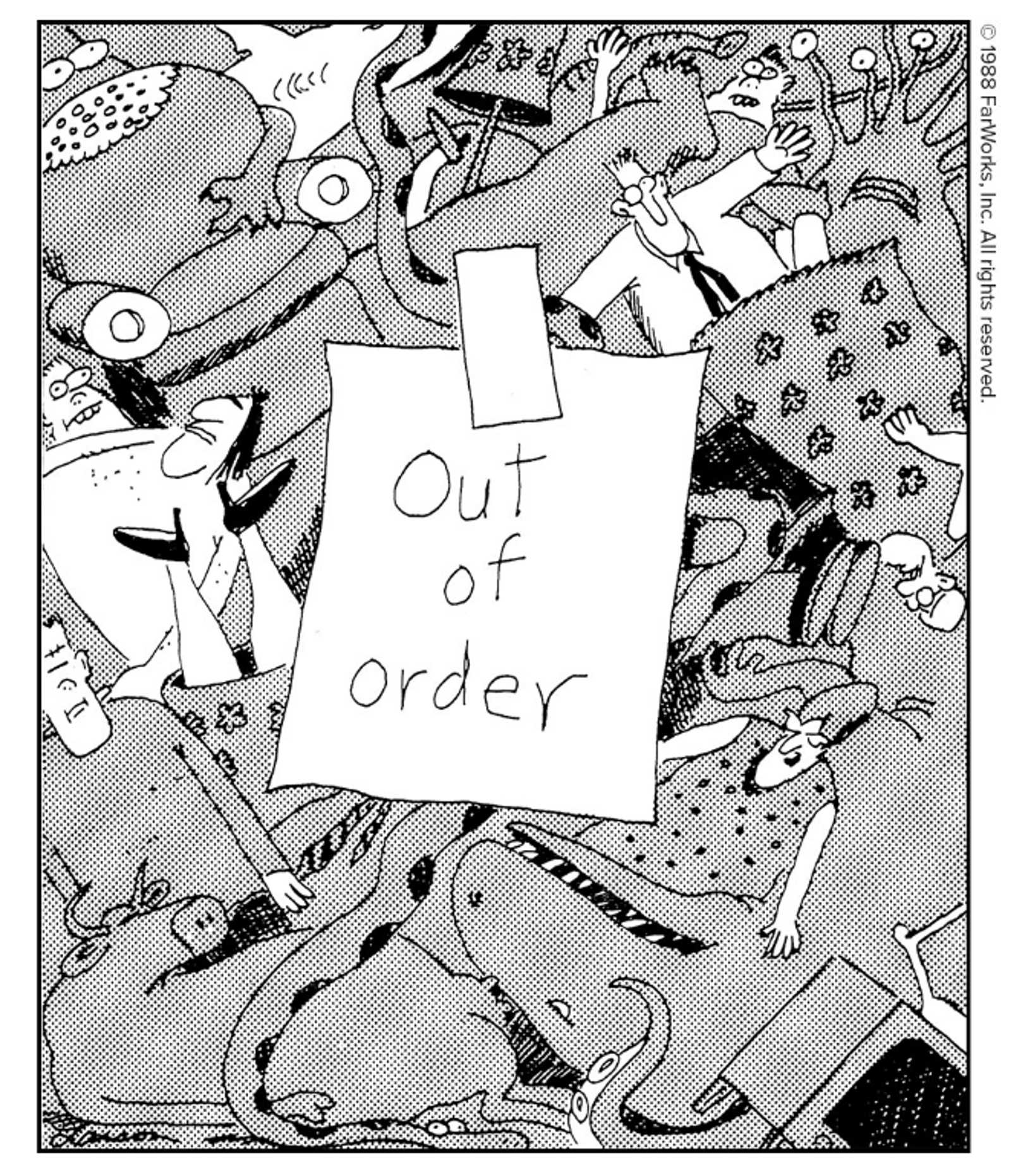 The Far Side vending machine is out of order.