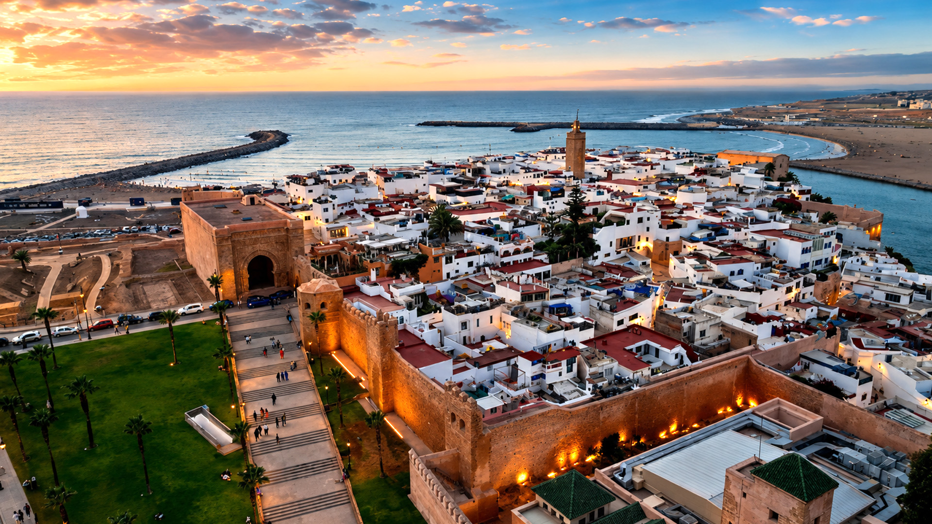 Rabat’s historic kasbah overlooking the Atlantic coastline