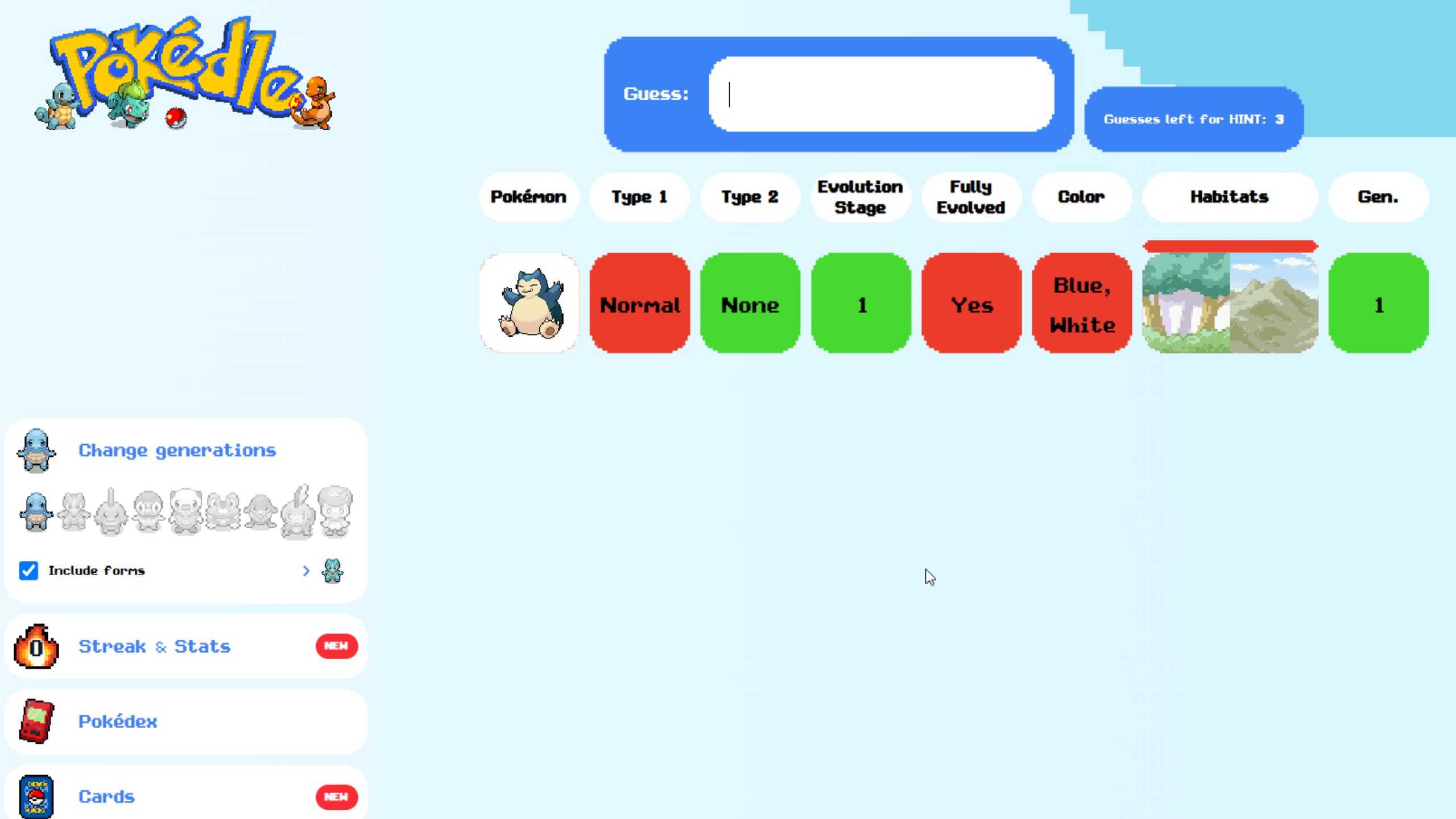 Pokedle screenshot