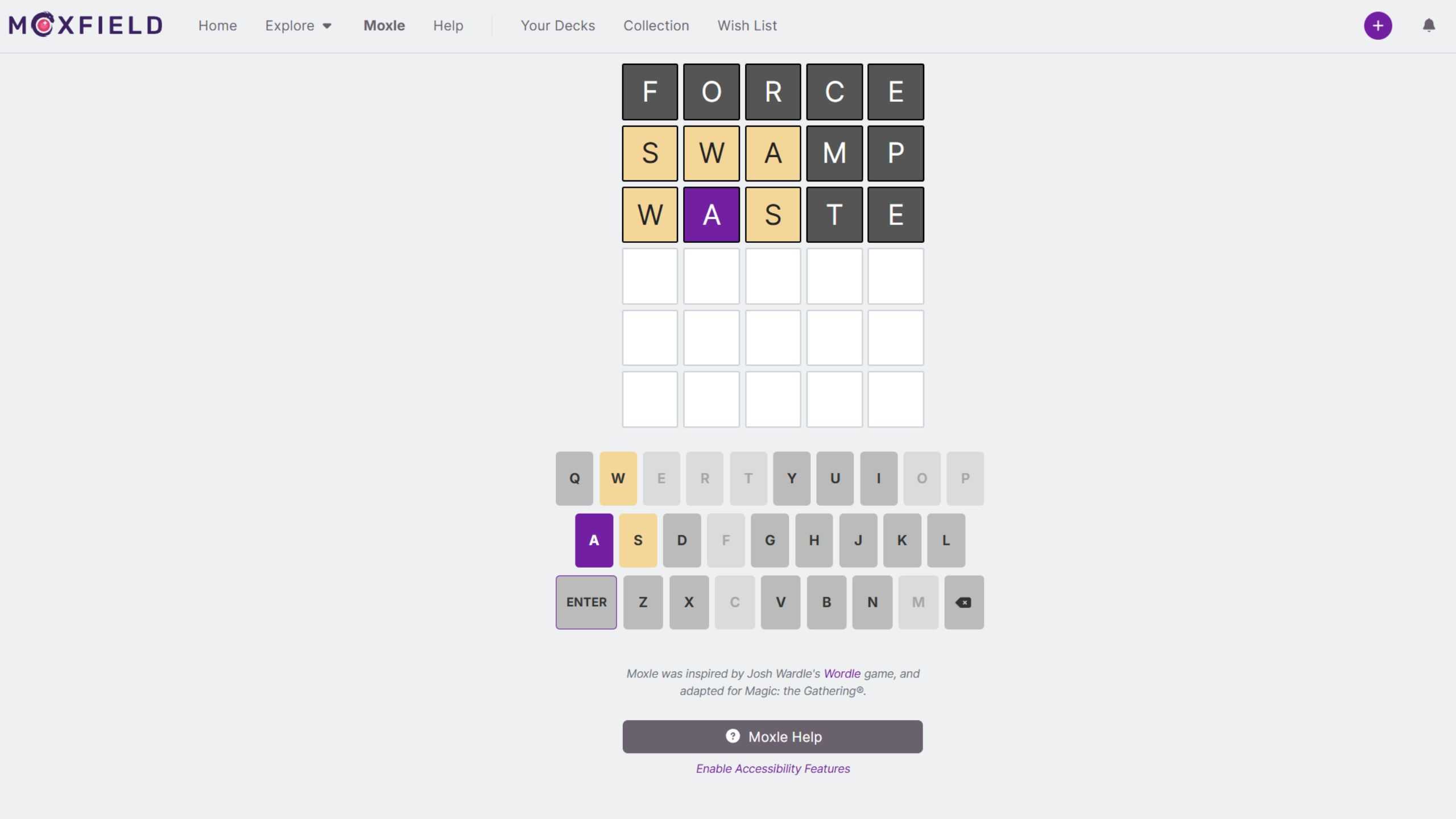 Moxle game screenshot