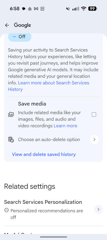 You not only want to disable this feature, but also uncheck the "Save media" option.
