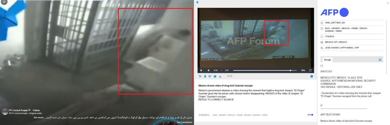 Video of Mexican drug lord's prison escape misrepresented as Imran Khan in jail