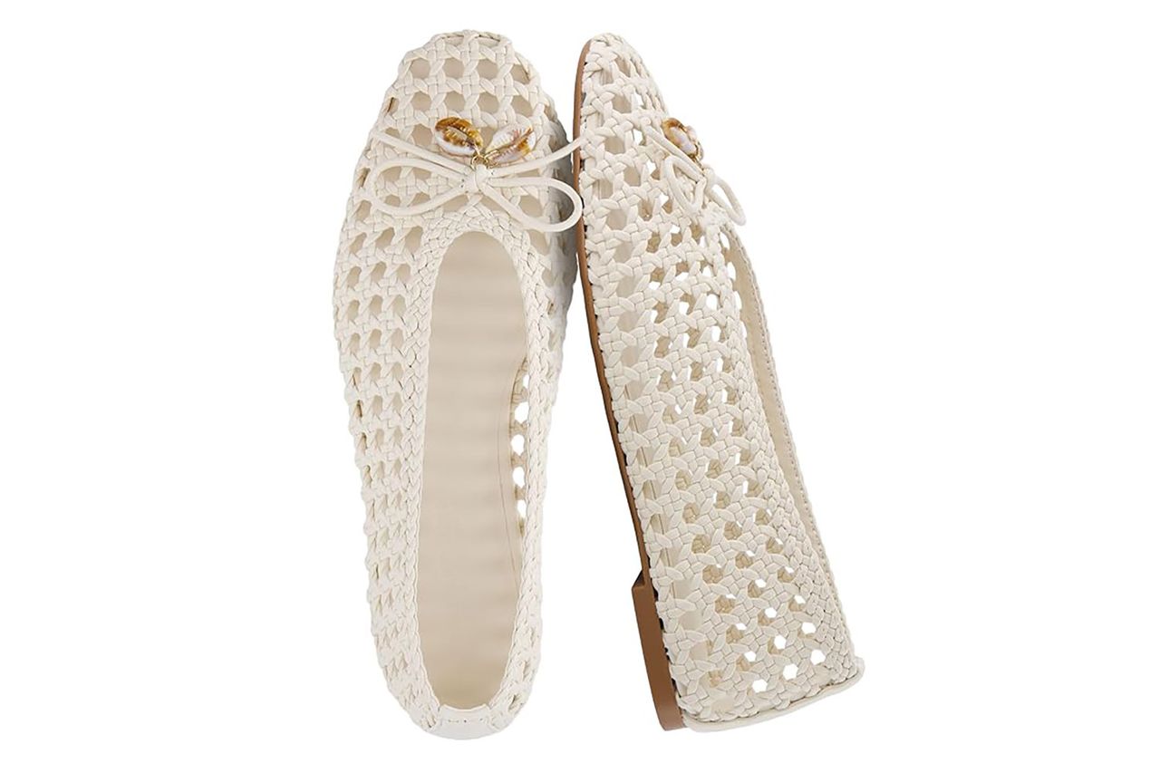 CUSHIONAIRE Witty Hand Woven Ballet Flats for Women,