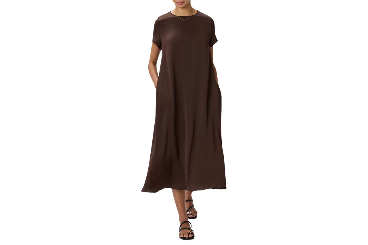 Quince Washable Stretch Silk Voluminous Maxi Dress