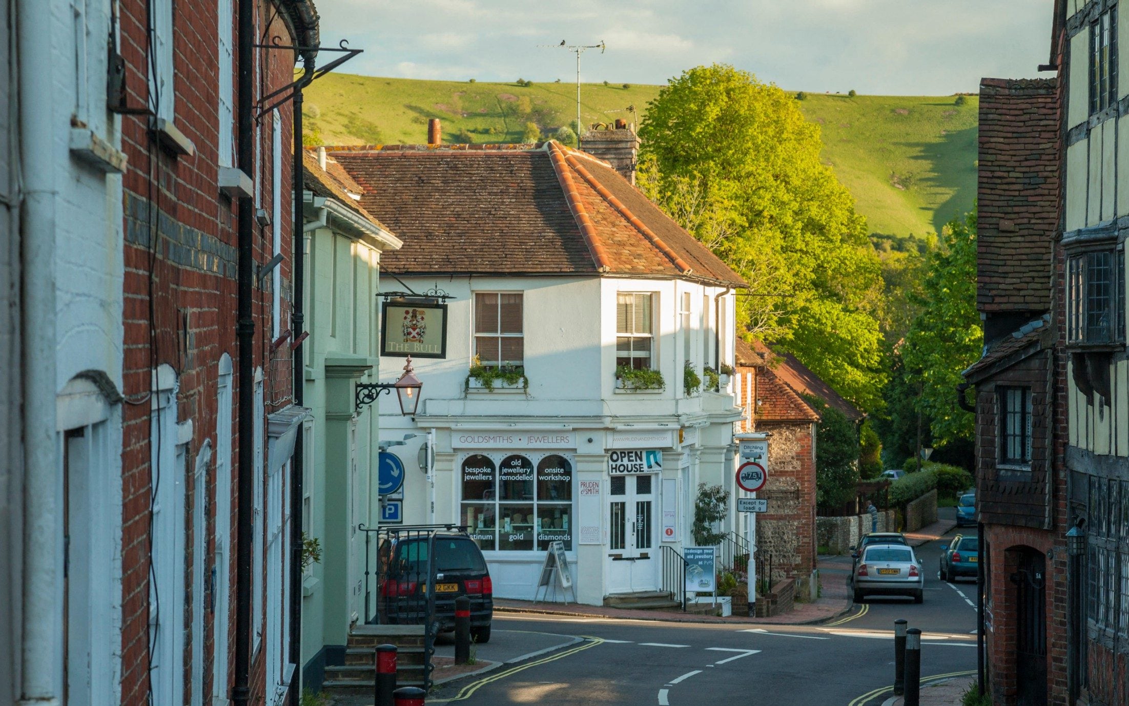 Spring afternoon in the village of Ditchling, East Sussex, England