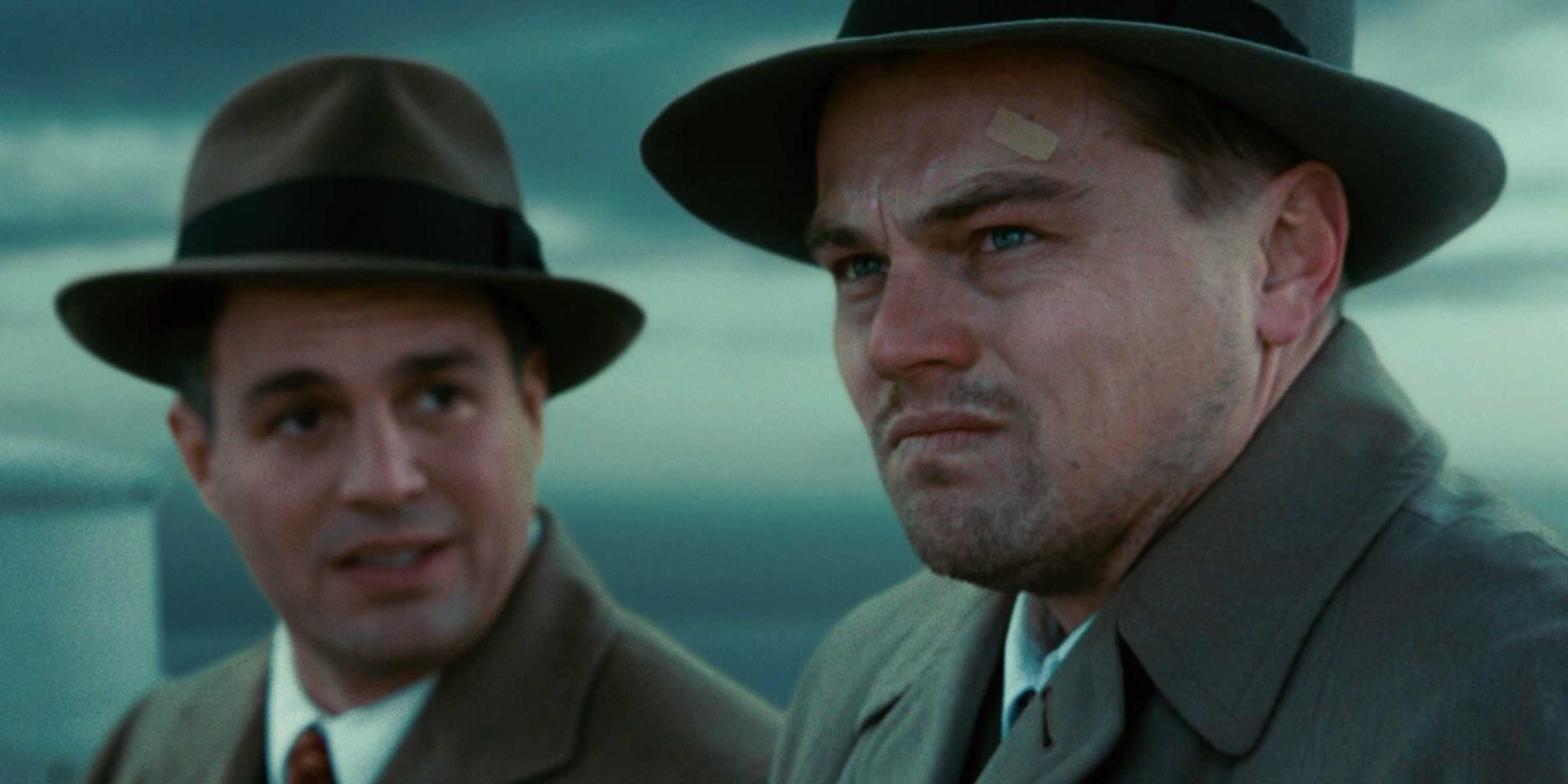 Leonardo DiCaprio and Mark Ruffalo on the boat in Shutter Island