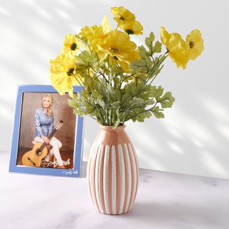 Dolly Parton 8.75 in Pink White Speckled Round Bud Vase