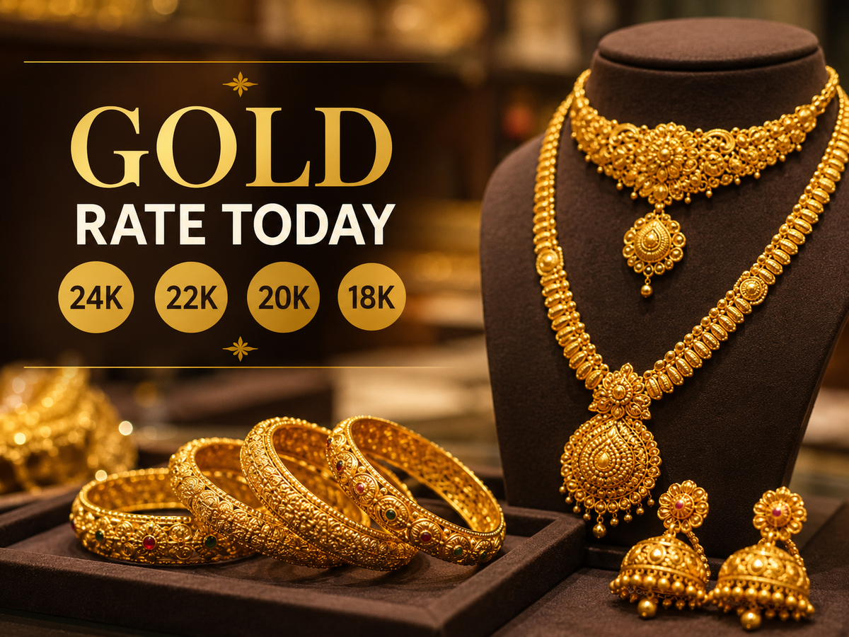 Image for 22k gold rate today: Check 24k, 22k, 20k, 18k gold prices (July 15, 2026) at Tanishq, Malabar Gold & Diamonds, Joyalukkas, Kalyan Jewellers and IBJA