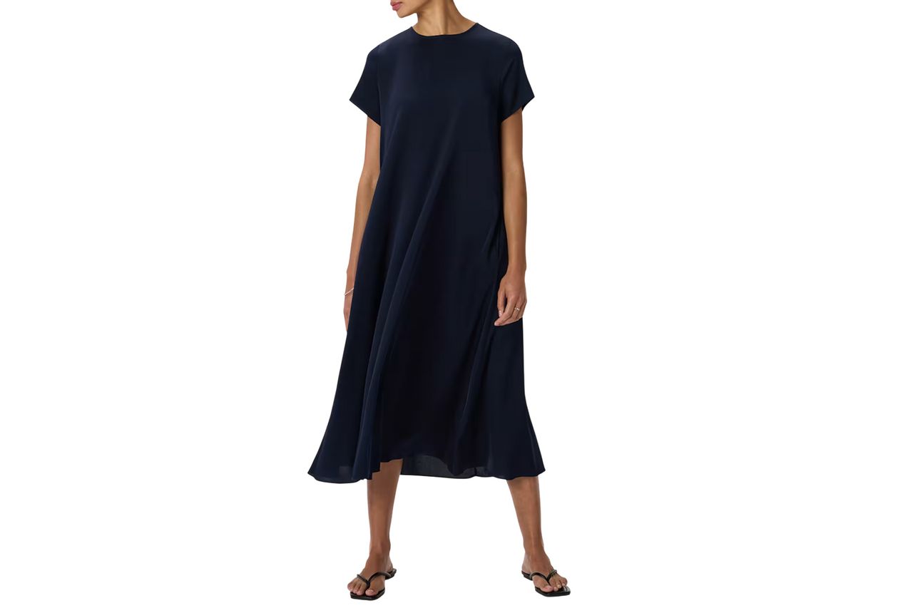 Quince Washable Stretch Silk Voluminous Maxi Dress