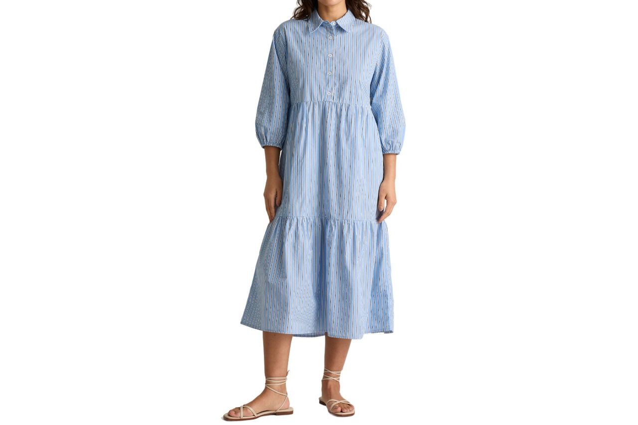 100 Organic Cotton Poplin Midi Tunic Dress