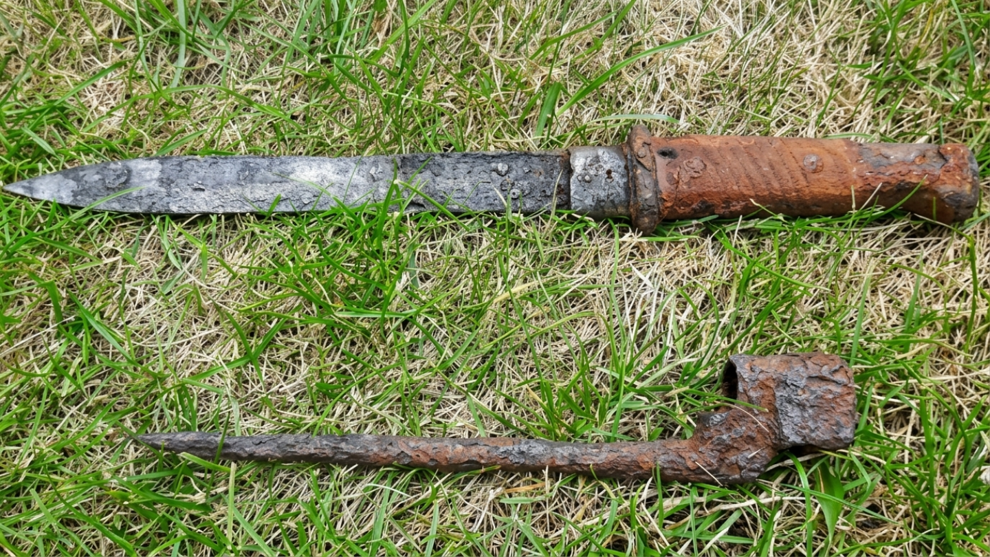 Two bayonets surface, revealing hidden World War II traces