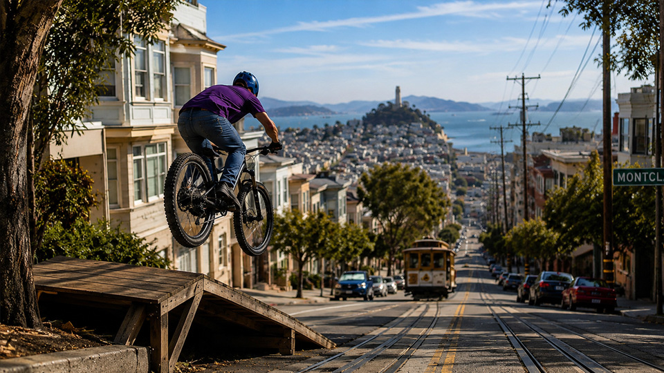 Bike parkour takes over San Francisco streets
