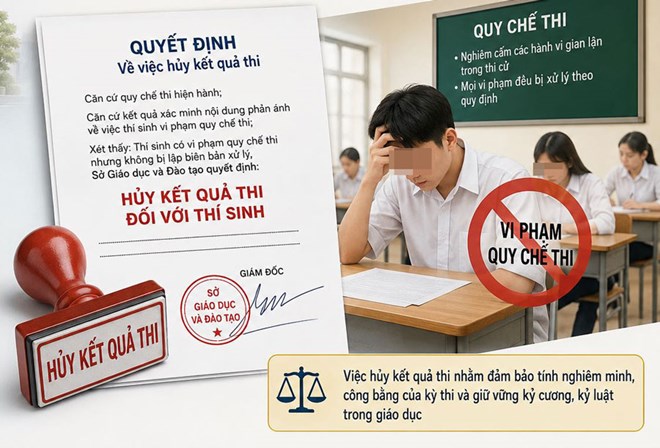 Sau vụ hủy kết quả thi vì dùng điện thoại, xem xét xử lý trách nhiệm hội đồng coi thi
