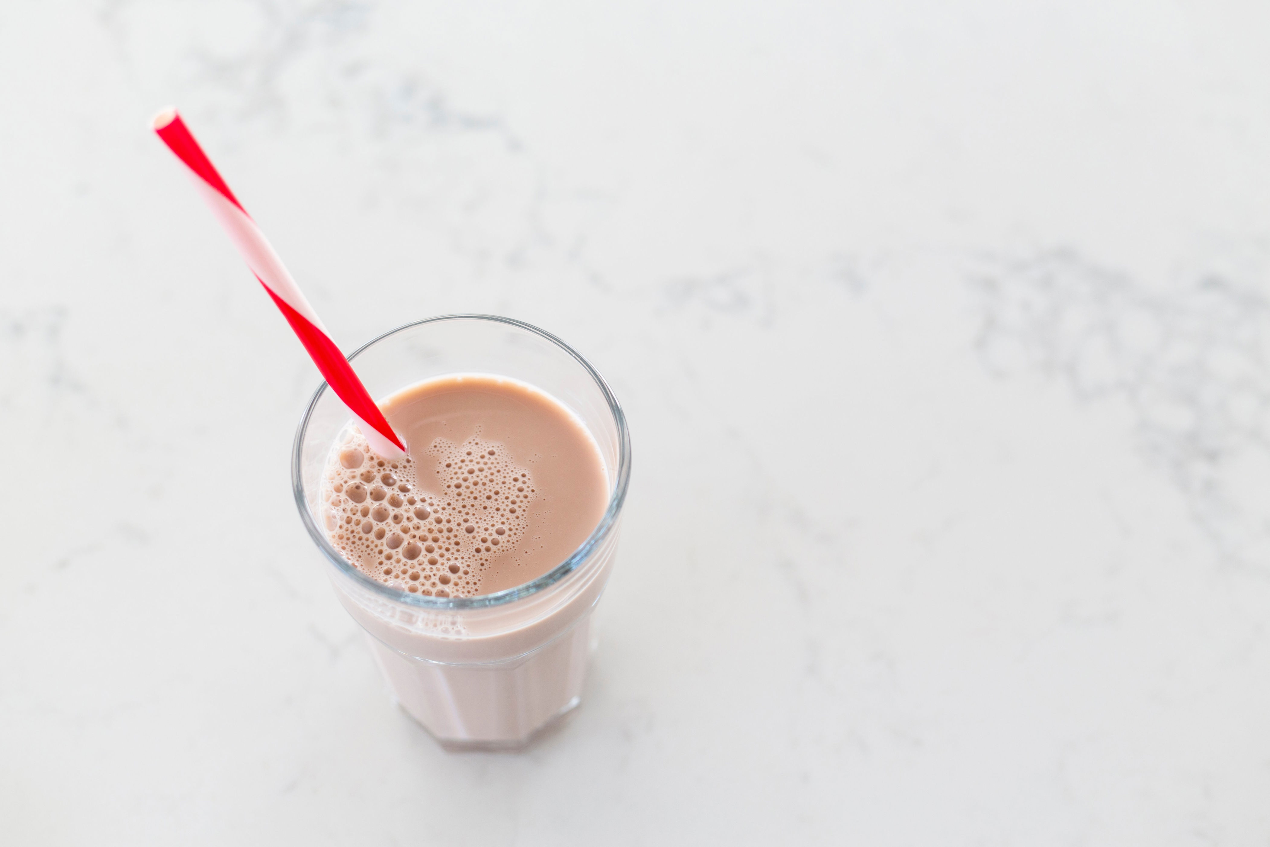 A glass of chocolate milk
