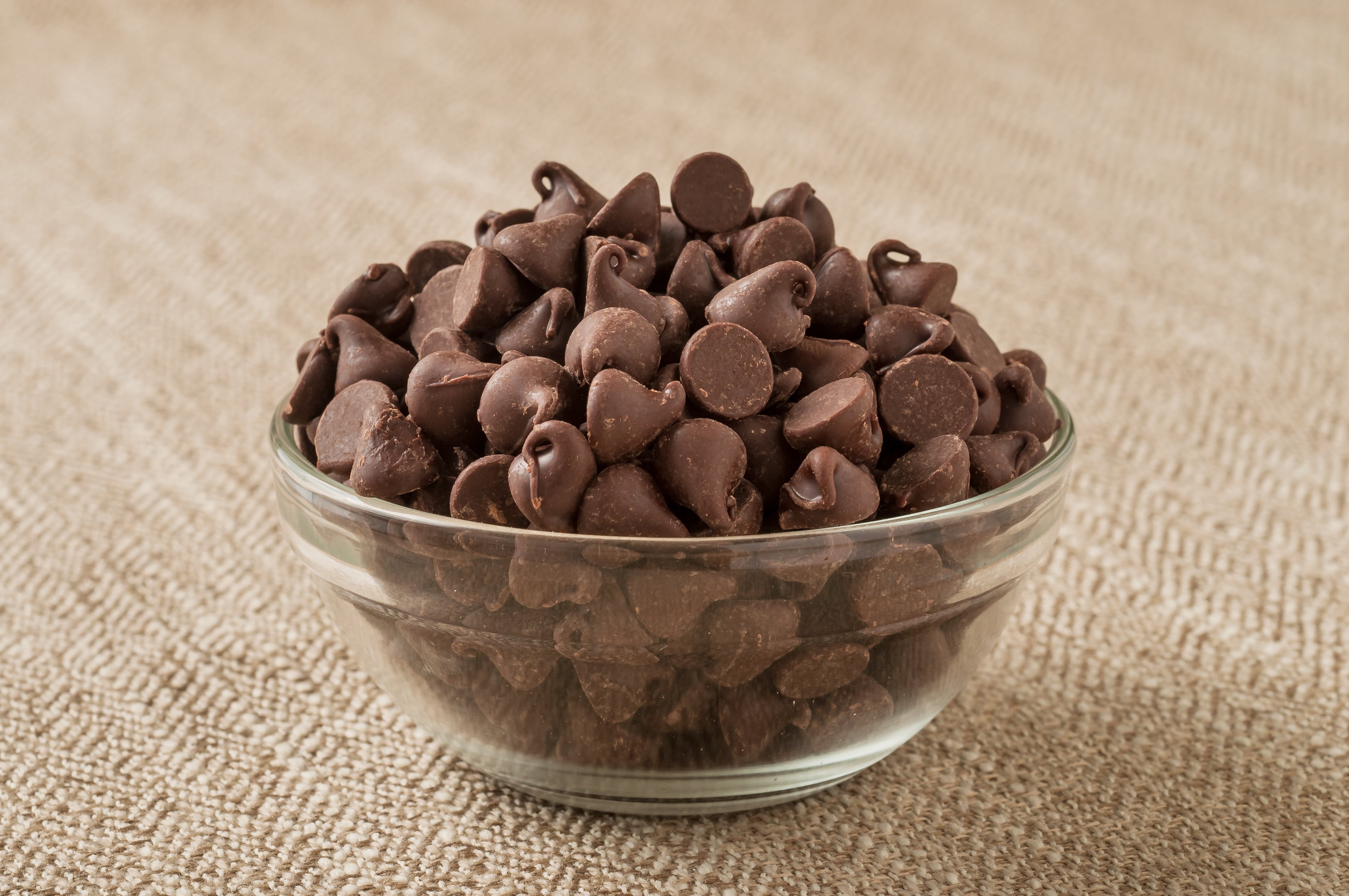 A bowl of chocolate chips
