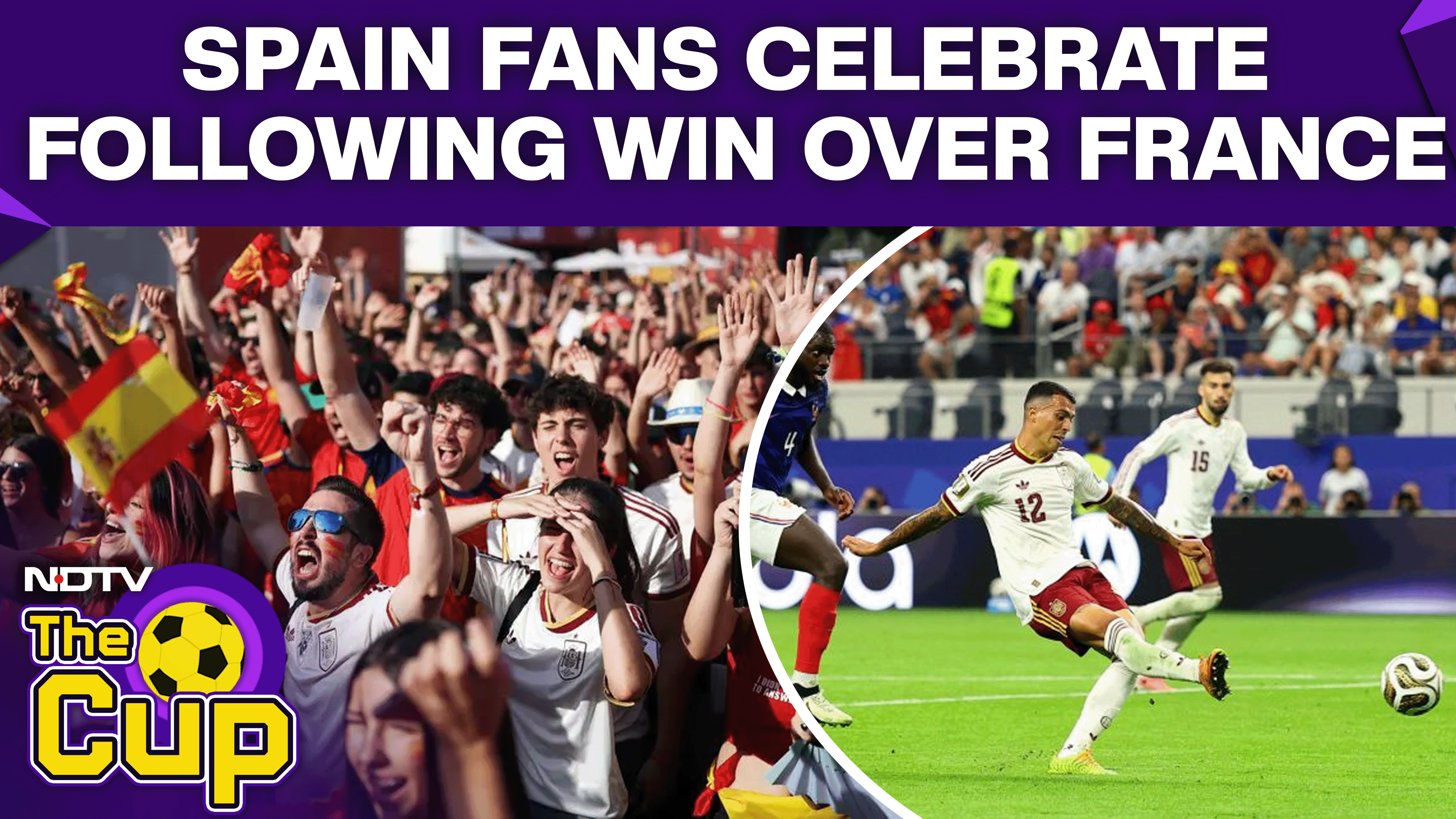 Image for Spain vs France match | Fans celebrate as Spain shuts down France to earn spot in World Cup final
