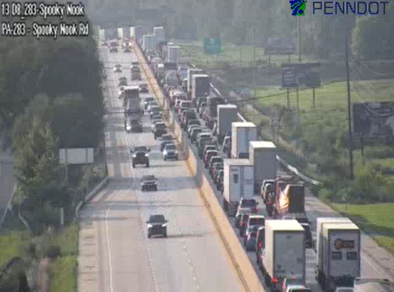 2 injured after crash leaves tractor-trailer overturned on Route 283