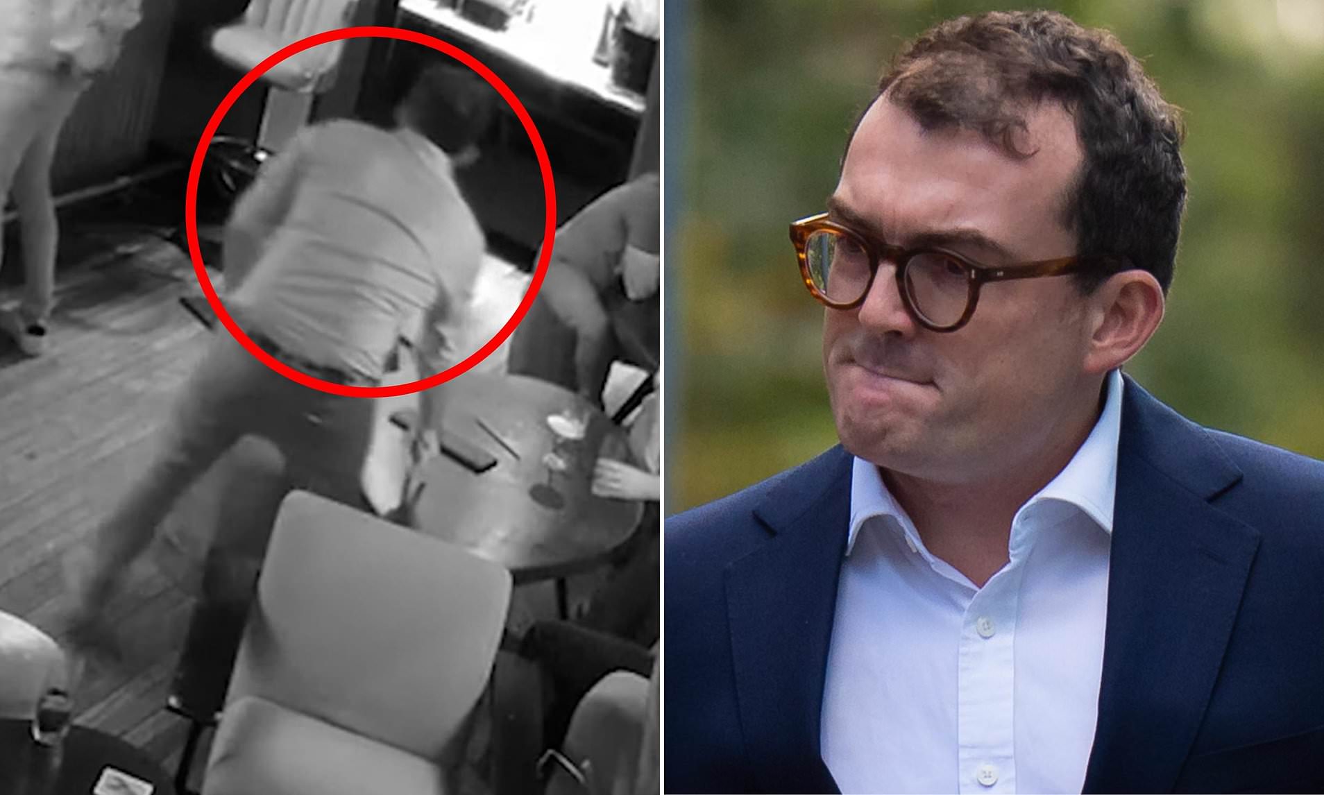 Jury is shown CCTV of Tory MP in Groucho club bar as he is accused of groping breasts of two women