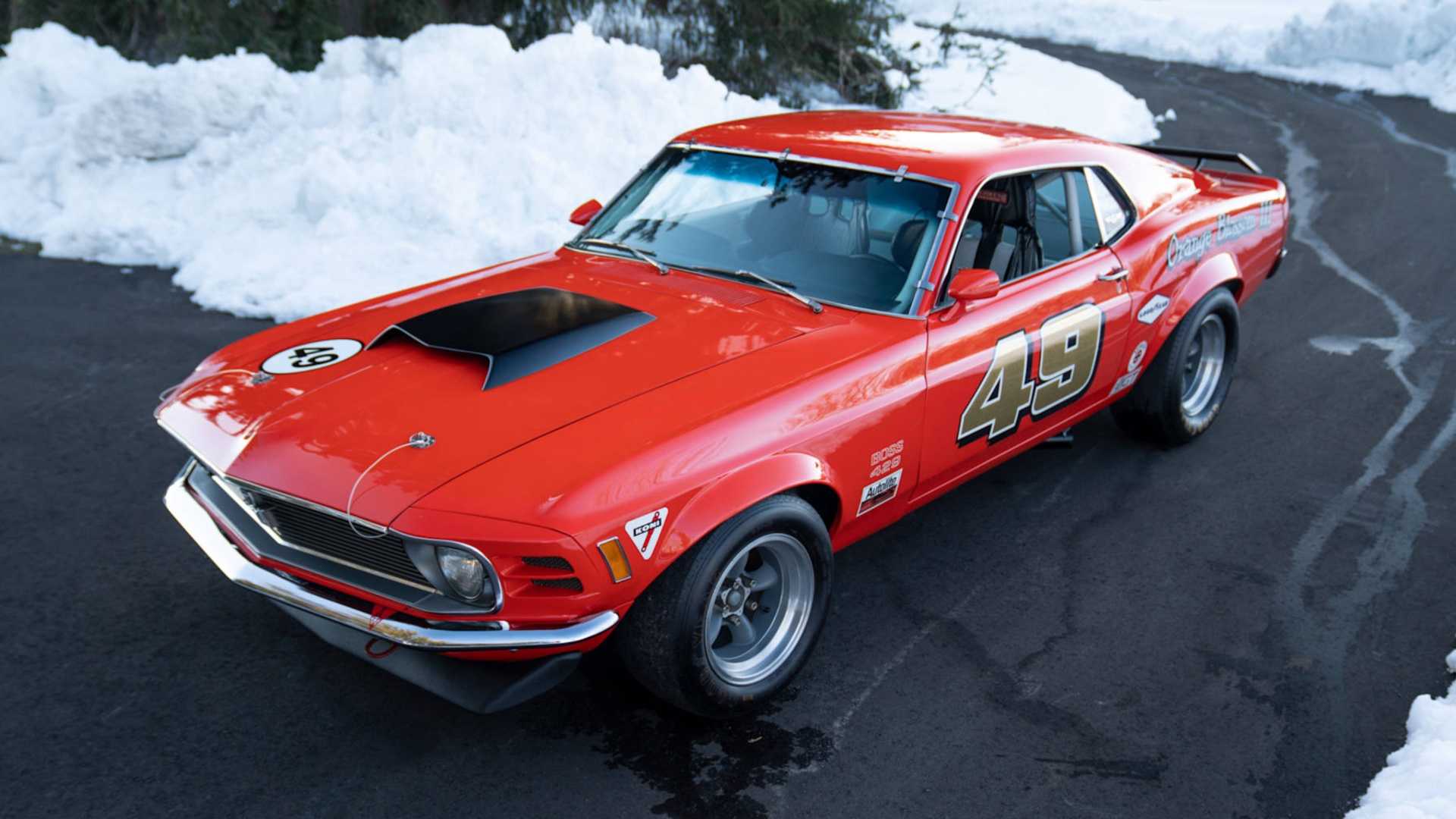 3/4 front view of 1970 Ford Mustang Boss 429 Competition Car