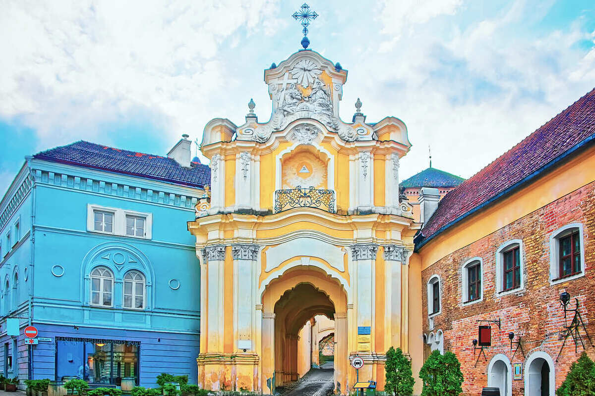 Baroque Church Gate In Vilnius, Lithuania