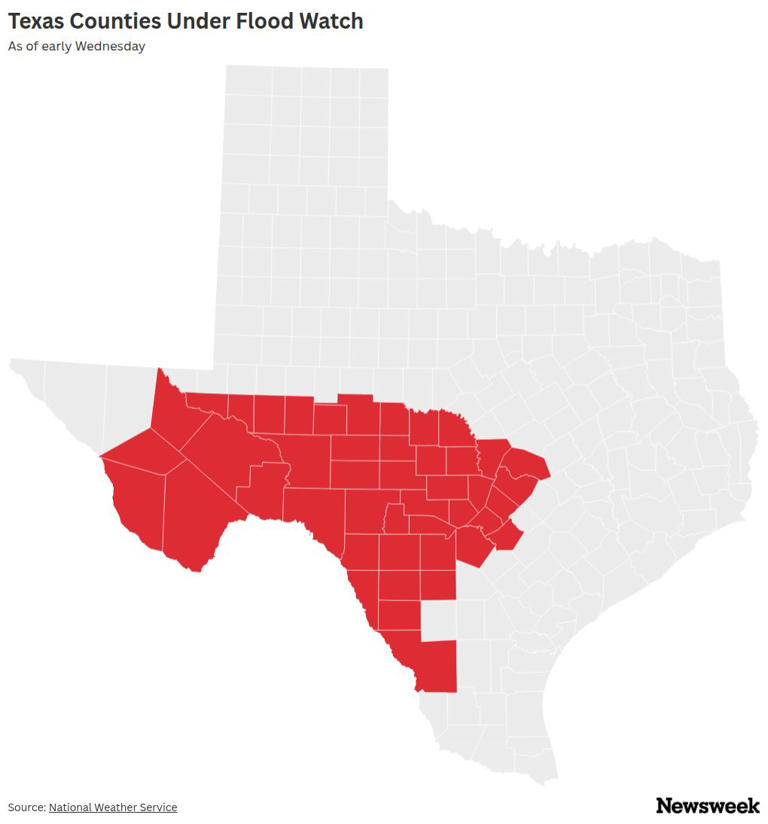 Map shows Texas counties under flood alerts as disaster declarations issued