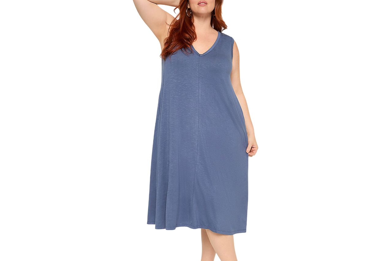 Lane Bryant Sleeveless Macrame-Detail T-Shirt Dress