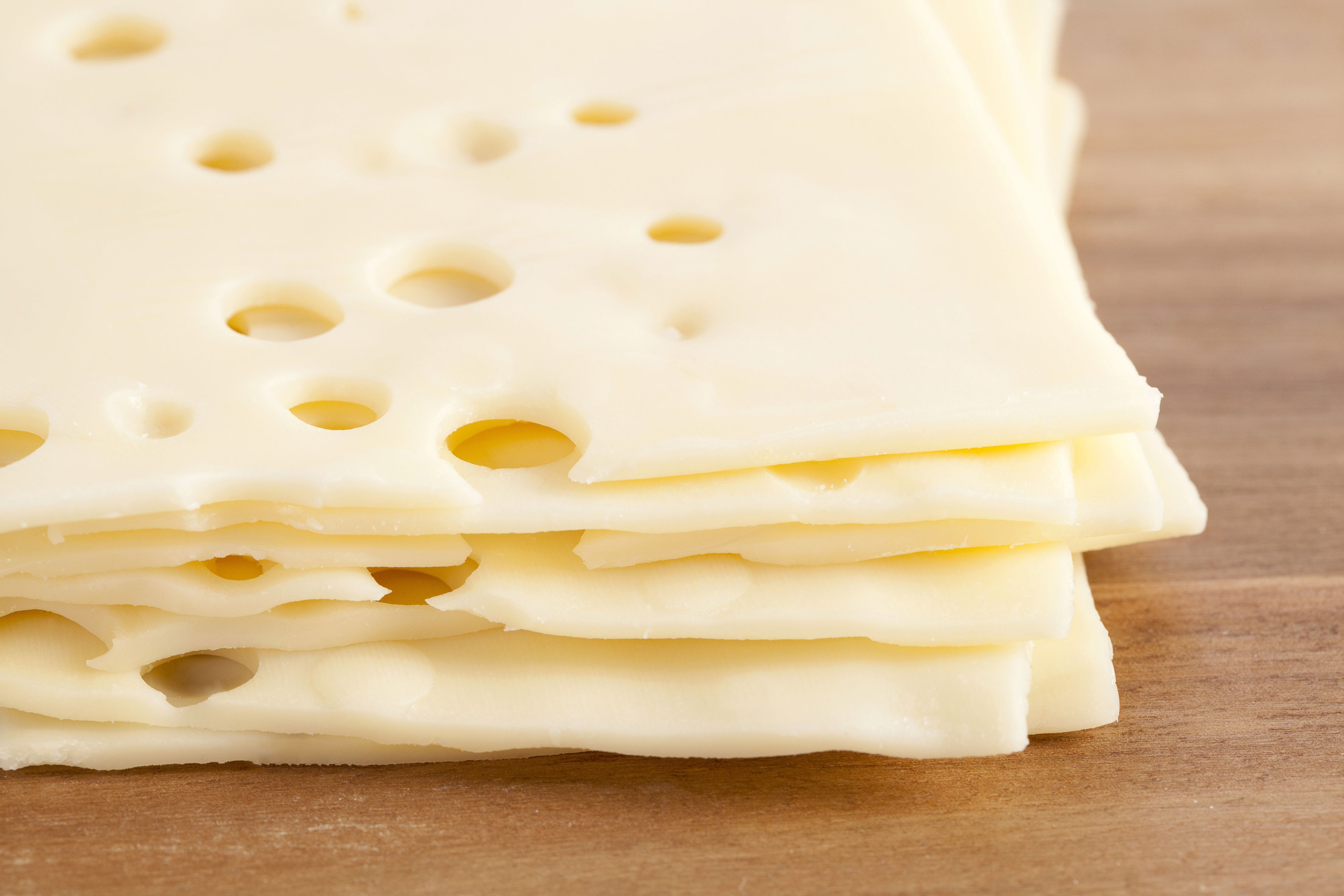 Slices of Swiss cheese