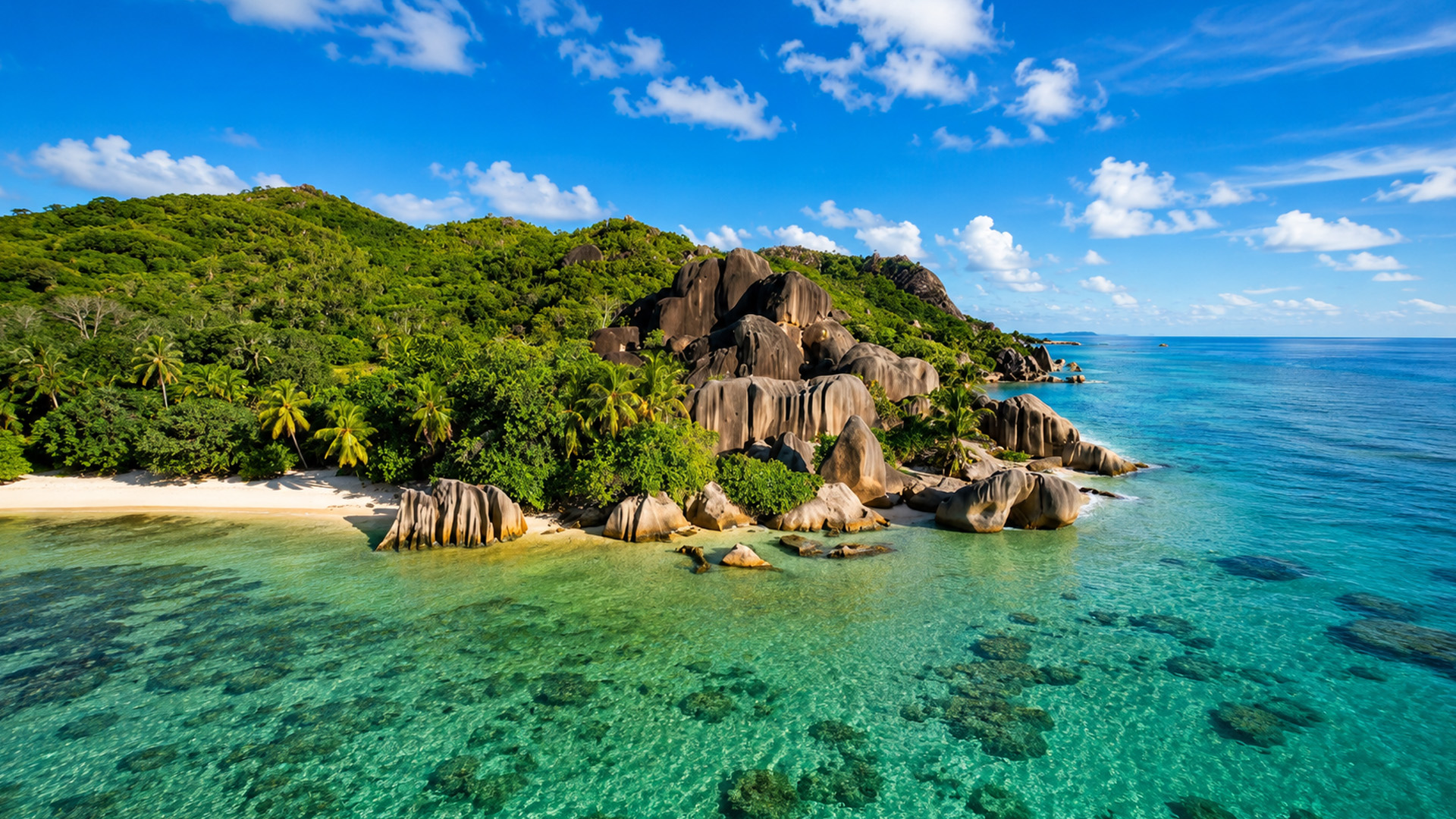 Why do Seychelles beaches look so clear from above?