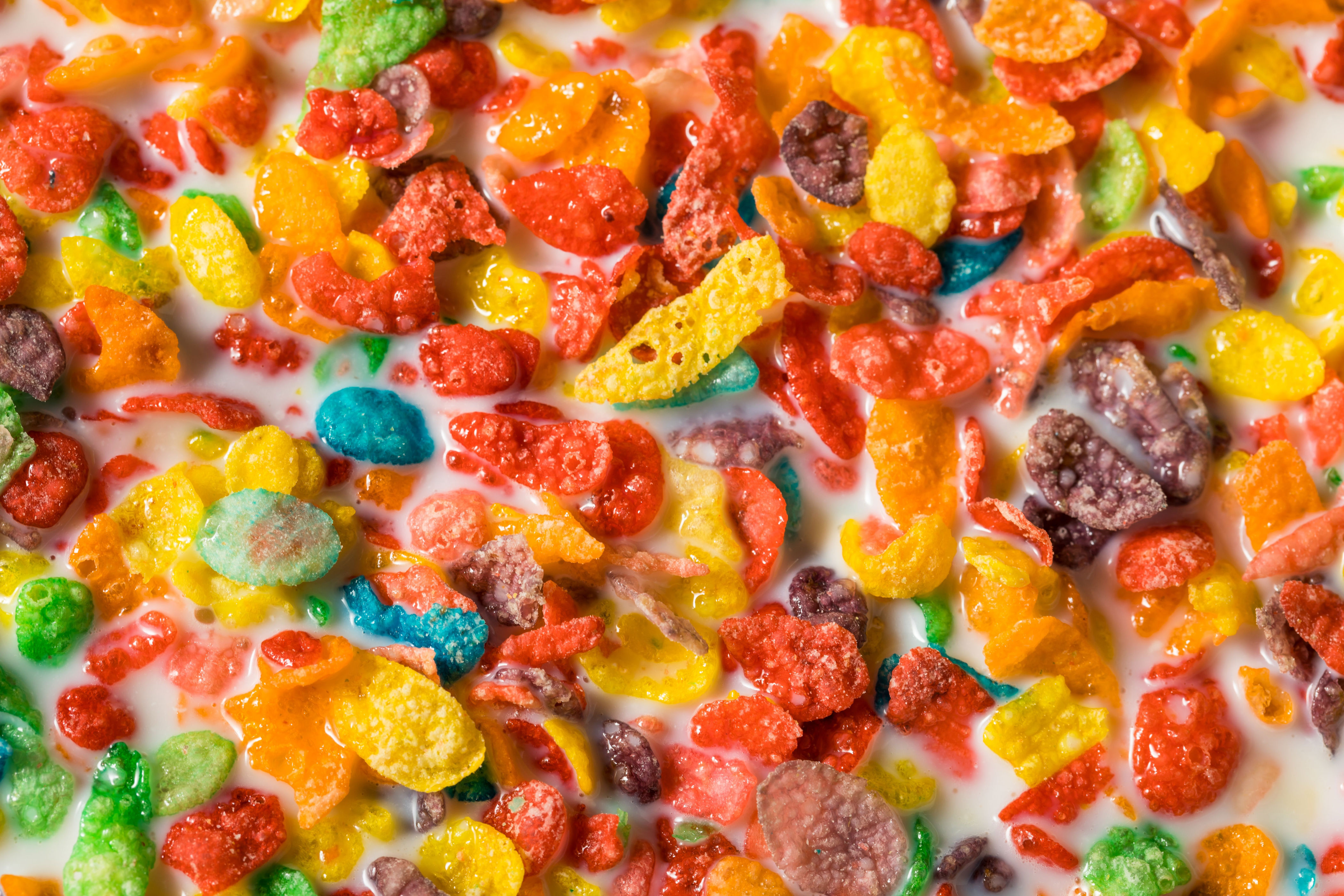 A bowl of Fruity Pebbles