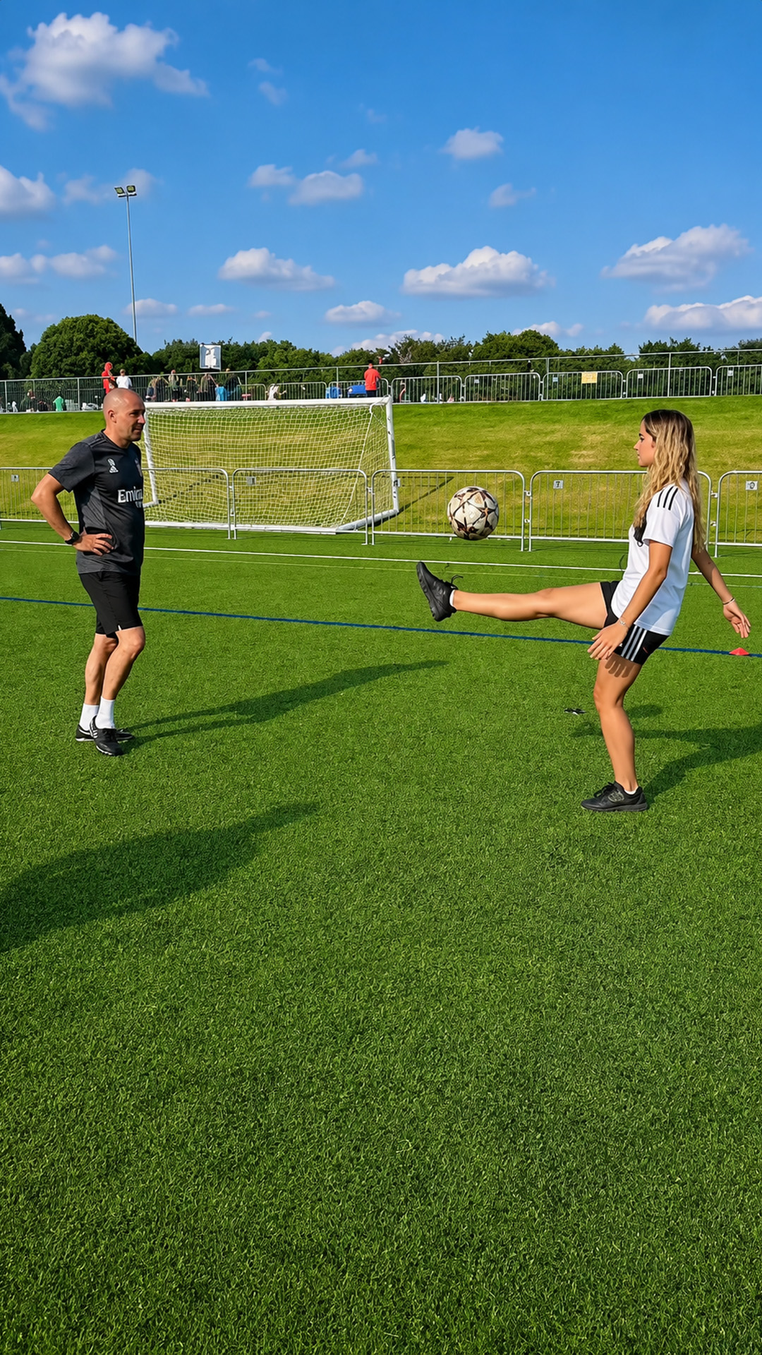 When coach teaches shin juggles